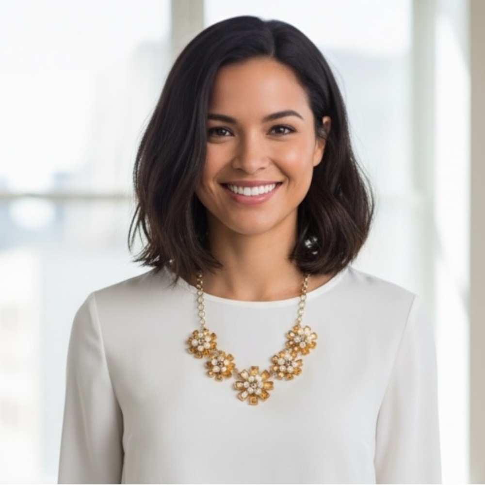 Kate Spade Women’s Gold Floral Statement Necklace